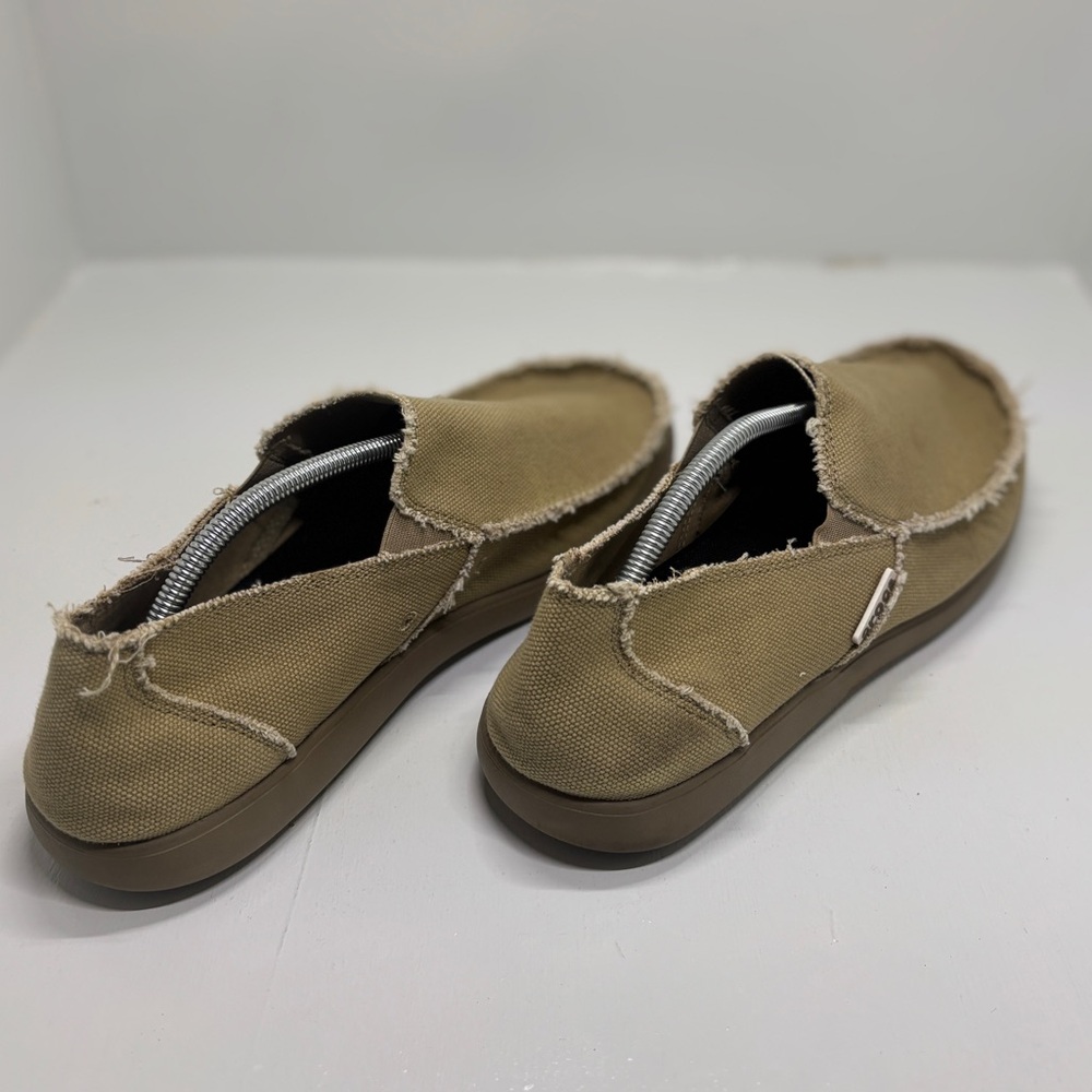 Crocs Santa Cruz Canvas Loafers Men’s 12 Tan Slip On Casual Comfort Shoes - Picture 7 of 15